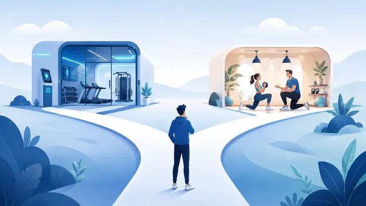 未來健身房走向全自動或 AI 輔助真人教練的兩種路徑